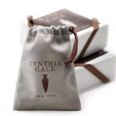 Design Small Luxury Dust Velvet Jewelry Drawstring Pouch Packing Bag And Box With Logo