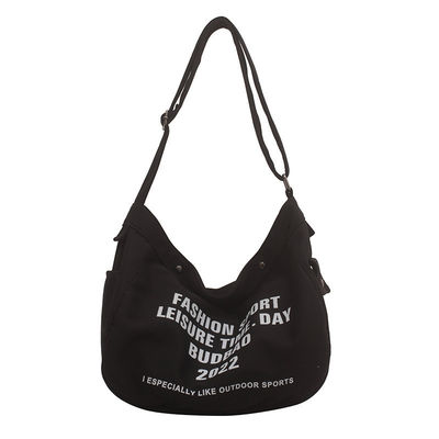 Polyester Lining Material Large Capacity One Shoulder Crossbody Canvas Bag for Ladies