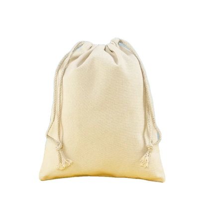 Custom Logo Cotton Drawstring Bag for Reusable Eco Friendly Packaging in Small Size