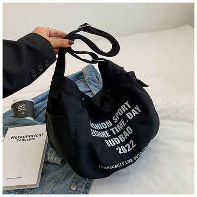Polyester Lining Material Large Capacity One Shoulder Crossbody Canvas Bag for Ladies