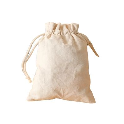 Custom Logo Cotton Drawstring Bag for Reusable Eco Friendly Packaging in Small Size