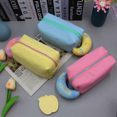 Accepable OEM/ODM Makeup Bag Portable Cartoon Toiletry Waffle Cosmetic Bag for Girls