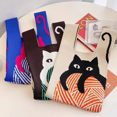 Handled Logo Customized Logo Popular Women Shopping Handbag Custom Polyester Woven Bag Min