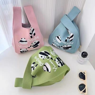 Popular Women Handbag Custom Polyester Woven Bag Mini Tote Shopping Bags