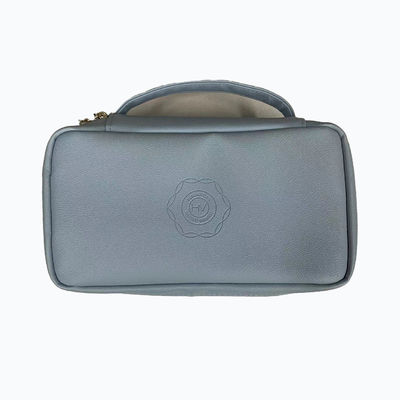 Fashionable Large Makeup Bag Waterproof Leather Toiletry Bag Big Flat Portable Inner Pockets Custom Cosmetic Bag For Women