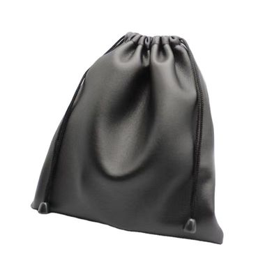 Custom Gold PU Leather Drawstring Cosmetic Packaging Pouch for Medium Size Gifts