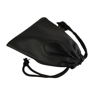 Custom Gold PU Leather Drawstring Cosmetic Packaging Pouch for Medium Size Gifts