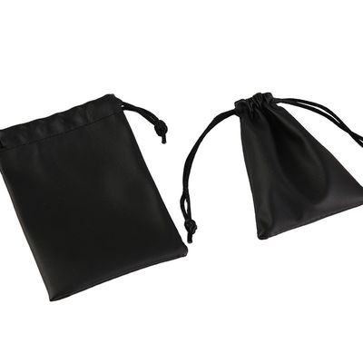 Custom Gold PU Leather Drawstring Cosmetic Packaging Pouch for Medium Size Gifts