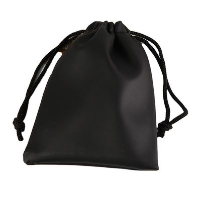 Custom Gold PU Leather Drawstring Cosmetic Packaging Pouch for Medium Size Gifts
