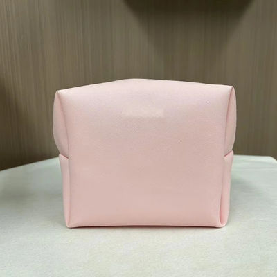 Print Pattern PU Waterproof Ziplock Cosmetic Bag Makeup Pouch in Custom Pink Candy Color