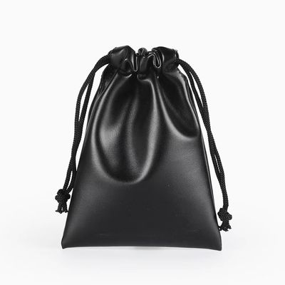 Customized Logo PU Leather Waterproof Drawstring Bag for Jewelry and Gifts Packaging