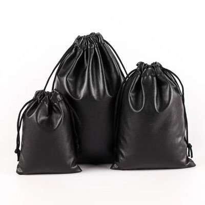 Customized Logo PU Leather Waterproof Drawstring Bag for Jewelry and Gifts Packaging