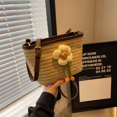 Promotion Summer Vacation Fashion Women Daisy Bucket Shoulder Bag with Custom Logo