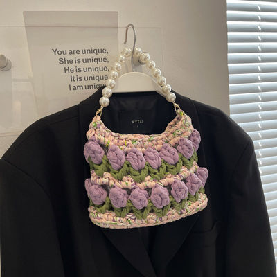 Handmade Woven Crochet Knitted Shoulder And Sling Bags For Women Custom Logo Accepted