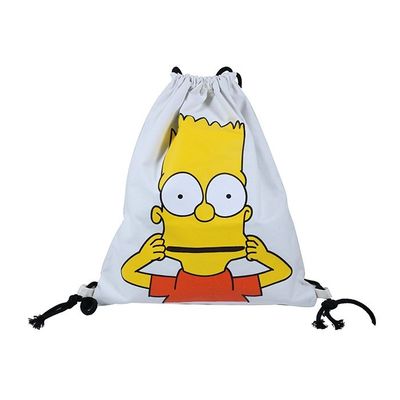 Customized Logo Pattern Cotton Canvas Drawstring Backpack Bag for Basketball Shoes