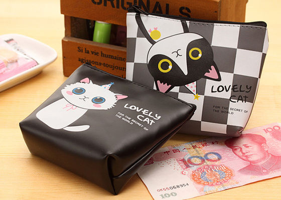Customized Color Waterproof Headphone Storage Plastic Coin Purse for Cute Cat Key