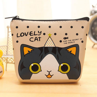 Customized Color Waterproof Headphone Storage Plastic Coin Purse for Cute Cat Key