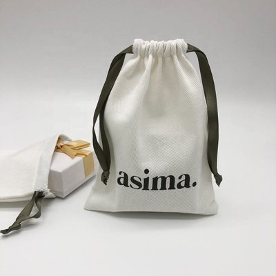 Eco-friendly Twill Cotton Drawstring Pouch for Customized Color Jewelry Gift Packaging
