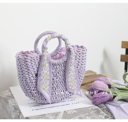 2024 Summer Travel Beach Woven Bag with Open Closure Type and Straw Tote Handbag Woman