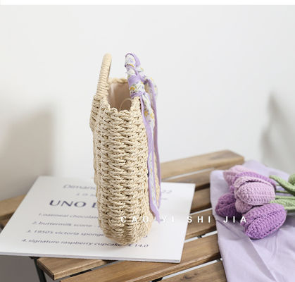 2024 Summer Travel Beach Woven Bag with Open Closure Type and Straw Tote Handbag Woman