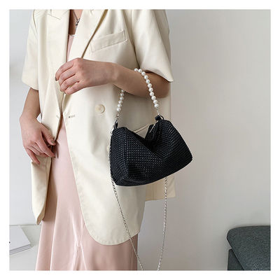 Small Bling Diamond Crossbody Handbag with Leopard Pattern and Newest Fashion Style