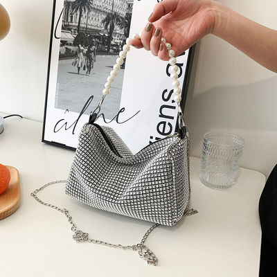 Small Bling Diamond Crossbody Handbag with Leopard Pattern and Newest Fashion Style