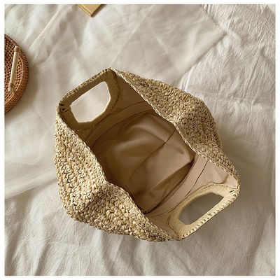Half Moon Shaped Hand Woven Straw Tote Bag for Shopping in 2023 Fashion Summer Beach