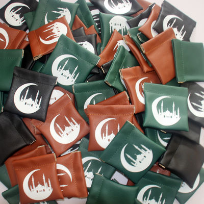 Compact Leather Coin Purse for Muslim Customized Color Genuine Leather Material