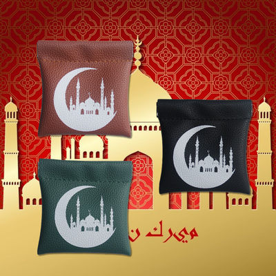 Compact Leather Coin Purse for Muslim Customized Color Genuine Leather Material