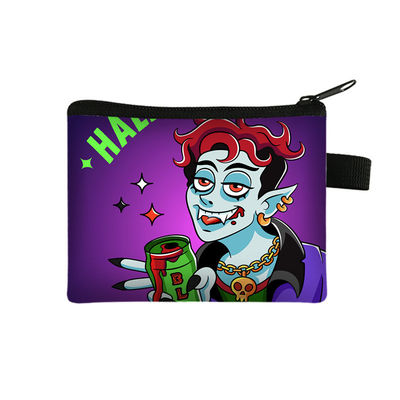 2024 Halloween Cartoon Purse Children's Portable Small Wallet with Printed Design