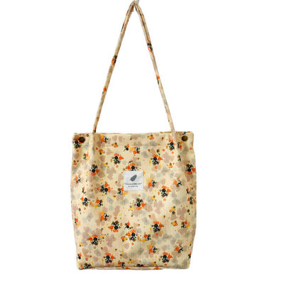 Open Closure Corduroy Tote Bag Perfect for Women's Office School Shopping and Travel Needs