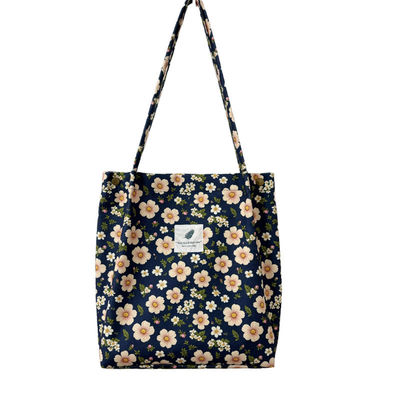 Open Closure Corduroy Tote Bag Perfect for Women's Office School Shopping and Travel Needs