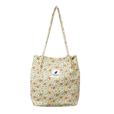 Open Closure Corduroy Tote Bag Perfect for Women's Office School Shopping and Travel Needs