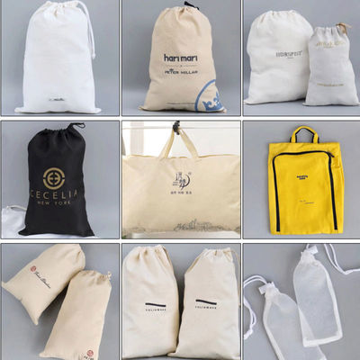 School Bag Trolley Cotton Drawstring Backpack with Custom Logo Printing and Branding