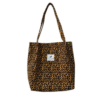 Open Closure Corduroy Tote Bag Perfect for Women's Office School Shopping and Travel Needs
