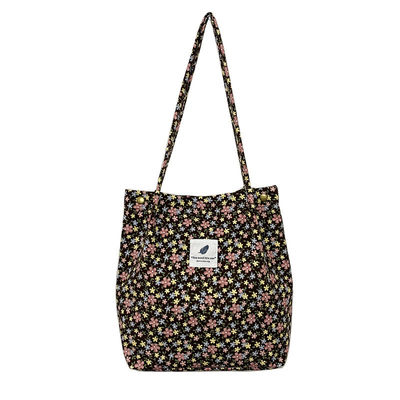 Open Closure Corduroy Tote Bag Perfect for Women's Office School Shopping and Travel Needs