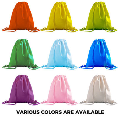School Bag Trolley Cotton Drawstring Backpack with Custom Logo Printing and Branding
