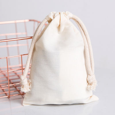 Natural Cotton Drawstring Dust Bag With Waterproof Cloth For School Bag Trolley Packaging