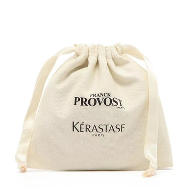 Natural Cotton Drawstring Dust Bag With Waterproof Cloth For School Bag Trolley Packaging