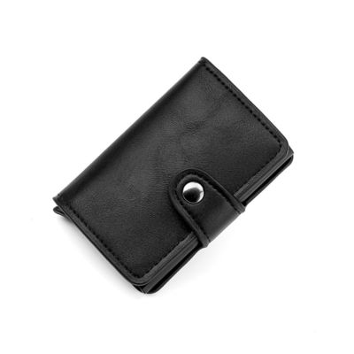 Trifold PU Leather Men's Wallet with Customized Tote Bag and Storage Convenience