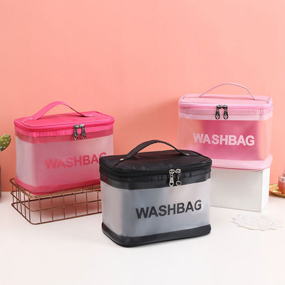 Custom Logo PVC Clear Makeup Bag for Travel Toiletries and Cosmetic Organization