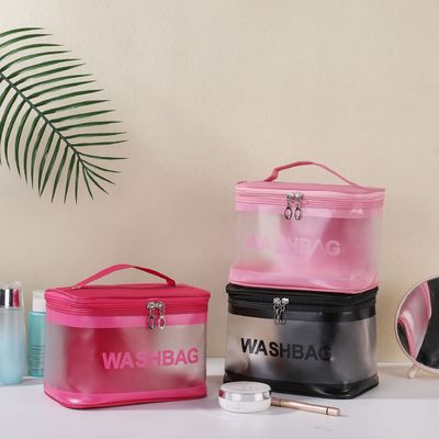 Custom Logo PVC Clear Makeup Bag for Travel Toiletries and Cosmetic Organization