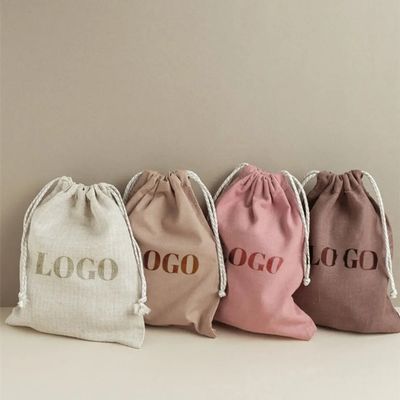 Personalized Colorful Canvas Cotton Drawstring Bag with Double String Style PUNCH