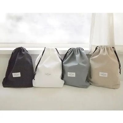 Personalized Colorful Canvas Cotton Drawstring Bag with Double String Style PUNCH