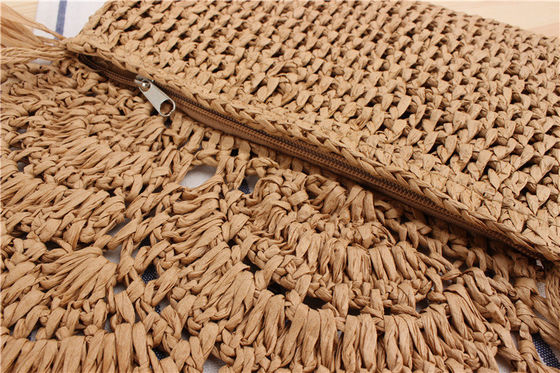 Handmade Tassel Beach Bag Raffia Rattan Crossbody for Women's Summer Travel Vacation