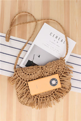Handmade Tassel Beach Bag Raffia Rattan Crossbody for Women's Summer Travel Vacation