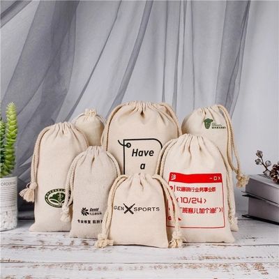 Custom Logo Accepted 100% Organic Cotton Canvas Pouch for Personalized Gift Packaging