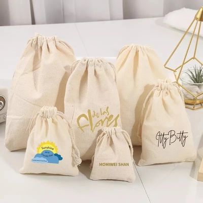 Custom Logo Accepted 100% Organic Cotton Canvas Pouch for Personalized Gift Packaging