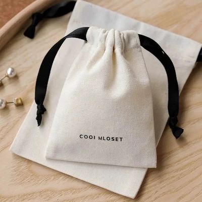 Custom Logo Accepted 100% Organic Cotton Canvas Pouch for Personalized Gift Packaging
