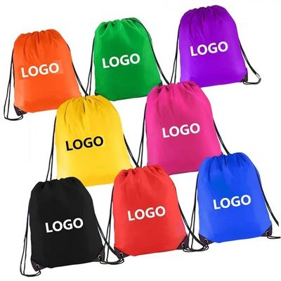 String Closure Nylon Polyester Geometric Pattern Drawstring Backpack for Gym and Traveling